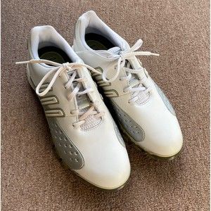 adidas adiprene golf shoes white silver leather mens 9